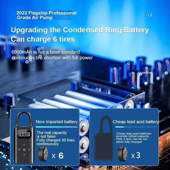 Electrical Air Pump Portable Wireless Tire Inflatable Pump for Car Bicycle Ball - Picture 8 of 10